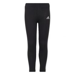 Legginsy dziewczęce adidas Essentials 3-Stripes. Białe legginsy dla dziewczynek Adidas, bez wzorów, z bawełny. Za 69.00 zł.