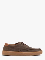 Welurowe półbuty męskie w stylu casual RILEY. Brązowe półbuty na co dzień męskie Ryłko, ze skóry, casualowe, bez zapięcia. Za 429.99 zł.