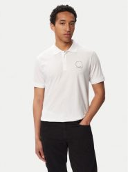 KARL LAGERFELD Polo 745025 563224 Biały Regular Fit. Białe koszulki polo męskie KARL LAGERFELD, m, bez wzorów, z bawełny, bez ramiączek. Za 479.99 zł.
