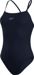 Strój pływacki jednoczęściowy damski Speedo Eco Endurance+ Medalist Thinstrap. Niebieskie kostiumy jednoczęściowe damskie Speedo, s, bez wzorów, z materiału, klasyczne, na fitness i siłownię. Za 129.99 zł.