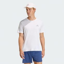Koszulka adi365 Running Essentials. Białe koszulki sportowe męskie Adidas, l, bez wzorów, z materiału, bez kołnierzyka, bez ramiączek, na fitness i siłownię, climacool (adidas). Za 97.99 zł.