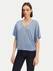 Morgan Sweter 251-MDIX Niebieski Relaxed Fit. Niebieskie swetry damskie Morgan, l, bez wzorów, z wiskozy, bez kołnierzyka, bez ramiączek, bez kaptura. Za 129.99 zł.