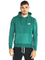 Bluza z bawełna z kaptur na czas wolny na co dzień. Niebieskie bluzy męskie LEONE 1947 APPAREL, xs, bez wzorów, z bawełny, bez kaptura, na fitness i siłownię. Za 147.31 zł.
