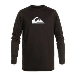 Koszulka długi rękaw Quiksilver Solid Streak LS Black. Czarne koszulki sportowe męskie Quiksilver, l, bez wzorów, z bawełny, bez kołnierzyka, bez ramiączek, na fitness i siłownię. Za 149.00 zł.