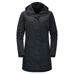 Płaszcz damski Jack Wolfskin madison avenue. Czarne płaszcze damskie Jack Wolfskin, l, bez wzorów, z materiału, street, bez kaptura. Za 1,249.00 zł.