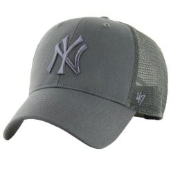 Czapka z daszkiem męska 47 MLB New York Yankees Branson Cap. Szare czapki i kapelusze męskie 47 Brand, bez wzorów, z bawełny, sportowe. Za 99.99 zł.