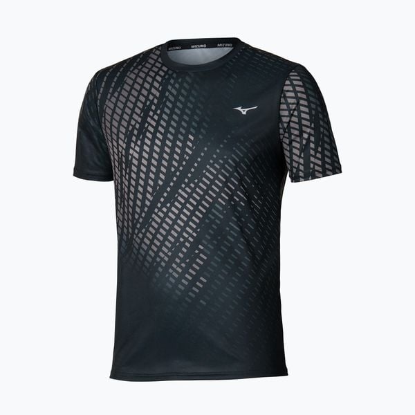 Koszulka do biegania męska Mizuno Core Graphic Tee. Czarne koszulki sportowe męskie Mizuno, m, bez wzorów, z materiału, bez kołnierzyka, bez ramiączek, do biegania. Za 169.99 zł.