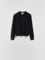 Sweter z kaszmiru - czarny. Czarne swetry damskie Reserved, l, bez wzorów, z kaszmiru, bez kołnierzyka, bez ramiączek, bez kaptura. Za 499.99 zł.