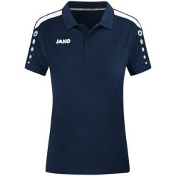 Damska koszulka polo Jako Power. Niebieskie koszulki sportowe damskie Jako, bez wzorów, z bawełny, bez kołnierzyka, bez ramiączek, do piłki nożnej. Za 149.63 zł.