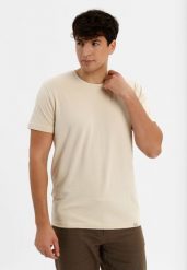 T-shirt ze strukturą TM-DARK. T-shirty męskie Volcano, l, bez wzorów, z bawełny, klasyczne, bez kołnierzyka. Za 69.99 zł.