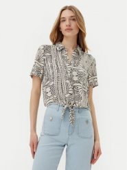 Vero Moda Koszula Menny 10303694 Beżowy Relaxed Fit. Brązowe bluzki damskie Vero Moda, s, bez wzorów, z wiskozy, bez kołnierzyka, bez ramiączek. Za 79.99 zł.