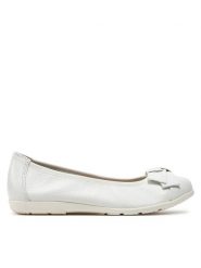 Caprice Baleriny 9-22153-42 Biały. Białe baleriny damskie Caprice, bez wzorów, ze skóry, bez obcasa. Za 274.99 zł.