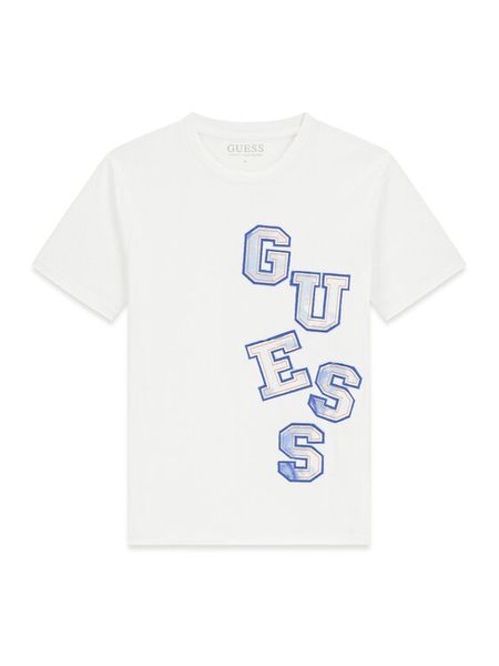 Guess T-Shirt L6GI02 K8HM4 Biały Relaxed Fit. Białe t-shirty dla chłopców Guess, z aplikacjami, z bawełny, bez ramiączek. Za 87.99 zł.