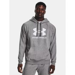 Bluza fitness męska Under Armour Rival Fleece Logo HD. Szare bluzy męskie Under Armour, m, bez wzorów, z kapturem. Za 169.99 zł.
