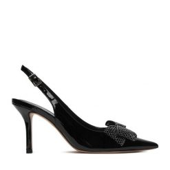 Szpilki Eva Minge. Czarne szpilki damskie Eva Minge, bez wzorów, bez obcasa, bez zapięcia. Za 399.99 zł.