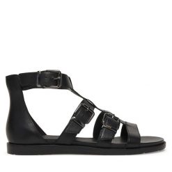 Sandały Tamaris. Czarne sandały damskie Tamaris, bez wzorów, bez obcasa, na płaskiej podeszwie, bez zapięcia. Za 369.99 zł.