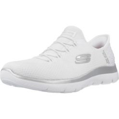 Buty SKECHERS SLIP-INS SUMMITS - DIAMOND DREAM Biały. Białe trampki i tenisówki damskie Skechers, bez wzorów, z materiału, bez zapięcia. Za 449.99 zł.