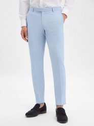 JOOP! Spodnie z zawartością wełny - Blayr Mężczyźni Slim Fit wiskoza niebieski, 54. Niebieskie eleganckie spodnie męskie JOOP!, m, bez wzorów, z wełny. Za 749.95 zł.