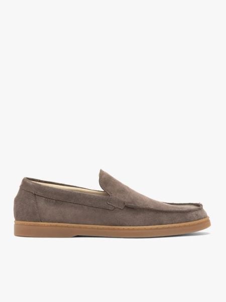 Brązowe mokasyny ze skóry welurowej. Szare buty sportowe męskie Ryłko, ze skóry, bez zapięcia. Za 429.99 zł.
