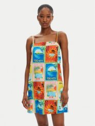 Roxy Sukienka letnia Atlas Playa Blanca ERJWD03860 Kolorowy Regular Fit. Sukienki damskie Roxy, na lato, xs, bez wzorów, z bawełny, bez kołnierzyka, bez ramiączek. Za 139.99 zł.
