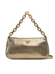 PINKO Torebka Half Moon Baguette Mini AI 25-26 PLTT 105069 A2O9 Złoty. Żółte torebki do ręki damskie Pinko, bez wzorów, ze skóry, bez dodatków. Za 1,379.00 zł.