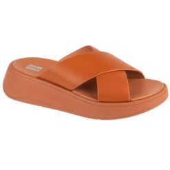 Glissières croisées FitFlop F-Mode plateforme. Brązowe klapki damskie Flip Flop, bez wzorów, bez obcasa. Za 638.50 zł.
