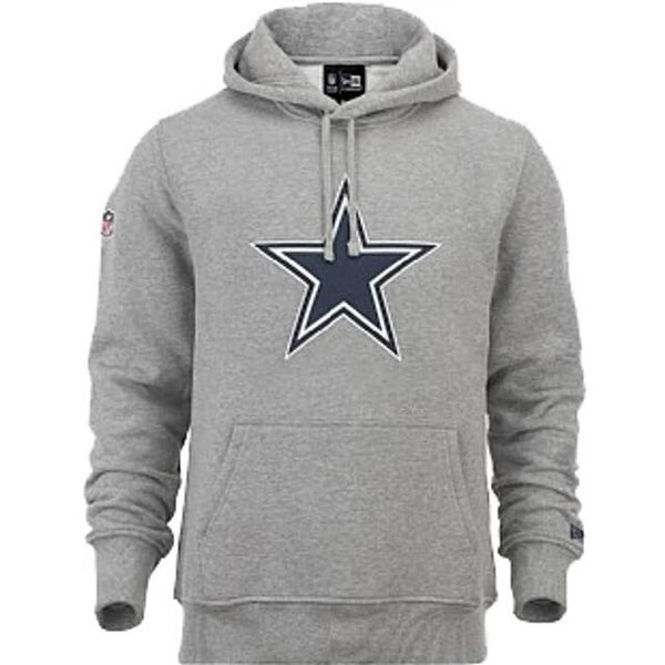 Bluza z kapturem Dallas Cowboys NFL. Szare bluzy męskie New Era, l, bez wzorów, z bawełny, z kapturem, do piłki nożnej. Za 290.85 zł.