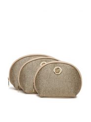 Beverly Hills Polo Club Zestaw kosmetyczek BHPC-U1-007-SS25 (3-pack) Beżowy. Brązowe torebki do ręki damskie Beverly Hills Polo Club, bez wzorów, z materiału, bez dodatków. Za 99.99 zł.