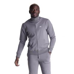 Bluza z bawełna z zamek błyskawiczny na czas wolny. Szare bluzy męskie LEONE 1947 APPAREL, bez wzorów, z bawełny, bez kaptura, na fitness i siłownię. W wyprzedaży za 164.19 zł.