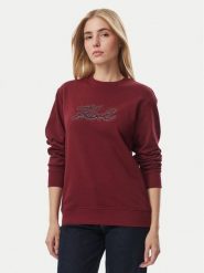 KARL LAGERFELD Bluza Rhinestone B4W20007 Czerwony ciemny Relaxed Fit. Czerwone bluzy damskie KARL LAGERFELD, m, bez wzorów, z bawełny, bez kaptura. Za 649.99 zł.