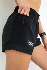 Spodenki do biegania damskie Racing black 2skin. Czarne szorty sportowe damskie 2SkIN, l, bez wzorów, z gumy, do biegania. Za 99.00 zł.