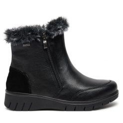 Botki Caprice. Czarne botki damskie Caprice, bez obcasa, na płaskiej podeszwie, bez zapięcia. Za 359.99 zł.