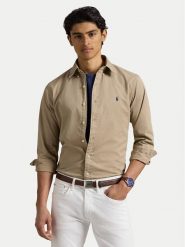 Polo Ralph Lauren Koszula 710937993011 Beżowy Custom Fit. Brązowe koszule męskie Polo Ralph Lauren, m, bez wzorów, z bawełny, bez kołnierzyka, bez ramiączek. Za 599.99 zł.