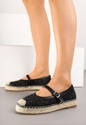 Czarne Ażurowe Espadryle z Plecionką Rineviella. Czarne espadryle damskie Born2be, na lato, w ażurowe wzory, eleganckie, bez obcasa, bez zapięcia. Za 84.99 zł.