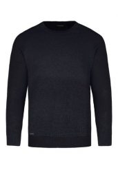 Sweter ze strukturą S-FORD. Niebieskie swetry przez głowę męskie Volcano, l, bez wzorów, z bawełny, bez kołnierzyka. Za 159.99 zł.