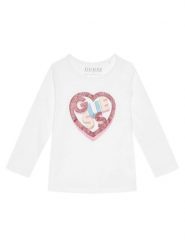 Guess Bluzka K5BI12 J1314 Biały Regular Fit. Białe t-shirty i topy dla dziewczynek Guess, z aplikacjami, z bawełny, bez ramiączek. Za 69.99 zł.