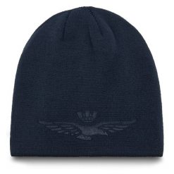 Czapka Aeronautica Militare. Niebieskie czapki i kapelusze męskie Aeronautica Militare, na zimę, bez wzorów. Za 139.99 zł.