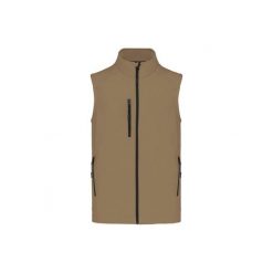 Kurtka bez rękawów Kariban Softshell. Brązowe kurtki męskie KARIBAN, m, bez wzorów, z elastanu, bez kaptura. Za 241.50 zł.