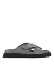 G-Star Raw Klapki DEBRA-25SS469 Szary. Szare klapki damskie G-Star, bez wzorów, ze skóry, retro, bez obcasa. Za 239.99 zł.