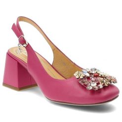 Czółenka damskie Artiker, cholewka ze skóry naturalnej zabudowany nosek pasek na pięcie z regulowaną klamrą, różowe, 58C0662. Czerwone czółenka damskie Artiker, z aplikacjami, ze skóry, eleganckie, bez obcasa, na obcasie, bez zapięcia. Za 249.00 zł.