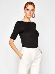 Lauren Ralph Lauren Bluzka Brs-Knits 200654963 Czarny Regular Fit. Czarne bluzki damskie Lauren Ralph Lauren, l, bez wzorów, z bawełny, bez kołnierzyka, bez ramiączek. Za 249.99 zł.