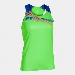 Tank top Joma Elite X. Niebieskie koszulki sportowe damskie Joma, bez wzorów, z elastanu, bez kołnierzyka, bez ramiączek, do biegania. W wyprzedaży za 128.00 zł.