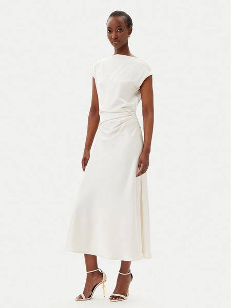 Imperial Sukienka koktajlowa AEAOJBA Écru Regular Fit. Sukienki damskie Imperial, l, bez wzorów, z syntetyku, wizytowe, bez kołnierzyka, bez ramiączek. Za 219.99 zł.