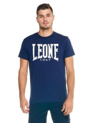 Koszulka z bawełna na trening na czas wolny. Niebieskie koszulki sportowe męskie LEONE 1947 APPAREL, m, bez wzorów, z bawełny, bez kołnierzyka, bez ramiączek, na fitness i siłownię. Za 42.06 zł.