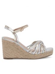 DeeZee Espadryle WYL2610-01 Srebrny. Szare sandały damskie DeeZee, bez wzorów, z syntetyku, bez obcasa, bez zapięcia. Za 83.99 zł.