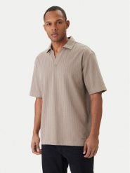 HUGO Polo Dalibo 50556724 Beżowy Relaxed Fit. Brązowe koszulki polo męskie Hugo, m, bez wzorów, z bawełny, bez ramiączek. Za 519.99 zł.