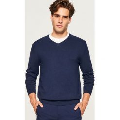 Sweter z dekoltem w serek - Granatowy. Swetry dla chłopców marki Reserved. Za 79.99 zł.