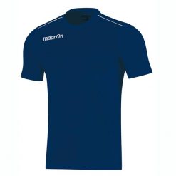 Koszulka Macron rigel. Niebieskie koszulki sportowe męskie Macron, m, bez wzorów, z jersey, bez kołnierzyka, bez ramiączek, do piłki nożnej. Za 116.00 zł.