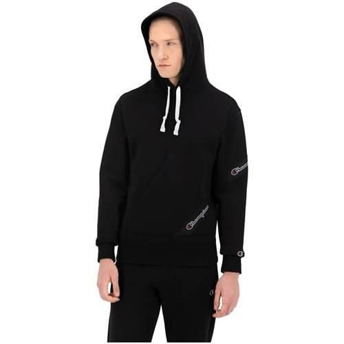 Bluzy sportowa męska Champion Asymmetric Pocket Hoodie. Czarne bluzy męskie Champion, l, bez wzorów, z kapturem. Za 241.00 zł.