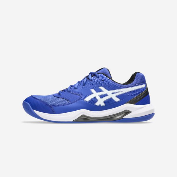 Buty tenisowe męskie ASICS Gel Dedicate 8 na nawierzchnię dywanową. Białe buty sportowe męskie Asics, ze skóry, bez zapięcia, tenisowe. W wyprzedaży za 249.99 zł.